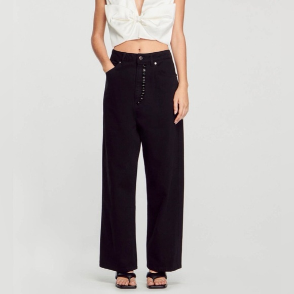 Sandro Denim - NWOT Sandro black rhinestone oversized jeans